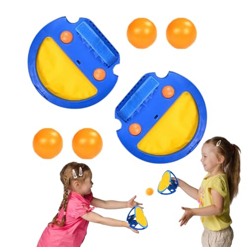 Generisch Racket Pocket Catch Toy, Ball Catch Game, Outdoor Toy Set, Includes Portable 4 Balls, Fun Creative Backyard Activity, Ideal for Boys & Girls, 8.46x7.87 Inches von Generisch