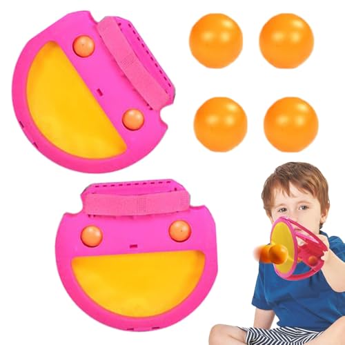 Generisch Racket Pocket Catch Toy, Ball Catch Game, Outdoor Toy Set, Includes Portable 4 Balls, Fun Creative Backyard Activity, Ideal for Boys & Girls, 8.46x7.87 Inches von Generisch
