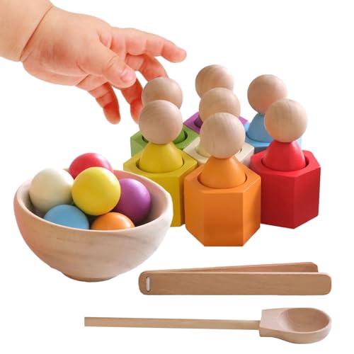 Generisch Rainbow Matching Ball - 10.63x7.28in Holzbecher Sortierspiel für Vorschullernen, Farberkennung mit Handaugenkoordination, Kinderspielzeug für Kindergarten für Kindergärtner, Playset Generisch Rainbow Matching Ball - 10.63x7.28in Holzbecher Sortierspiel für Vorschullernen, Farberkennung mit Handaugenkoordination, Kinderspielzeug für Kindergarten für Kindergärtner, Playset von Generisch