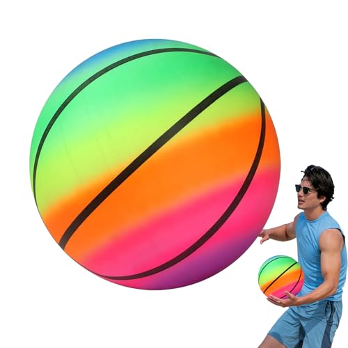 Generisch Rainbow Playground - aufblasbares farbenfrohes Ballspielzeug für Kinder, großer Wasserspielball für Strandaktivitäten | Sommerspielzeug Sommer Freien Freien, leichte aufblasbare Wassersp von Generisch