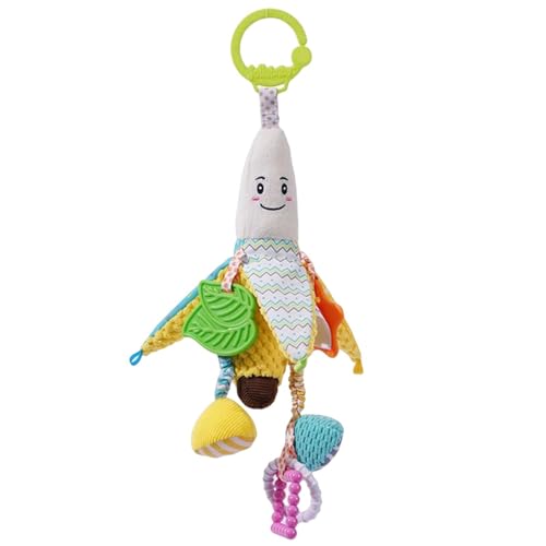 Generisch Rassel Hanging Toy | Weich quietschige Plüschpuppe | Clip-on Early Development Accessoire | Buntes Design Säugling Lernspielzeug | Neugeborene Plüschrassel für, Mädchen, 0-1 Jahre alt von Generisch
