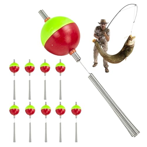 Generisch Rasselköder zum Eisfischen, Jig-Rasseln zum | 10X Catfish Spook Rattle Posen Rigs - Doppelte Farben, Kugeltyp, Angelrasseln, Winter-Angelrute, erweiterte Teile von Generisch