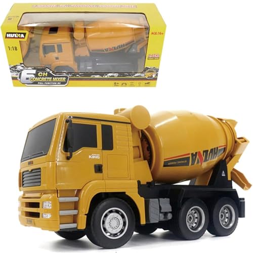 Generisch Rc Baufahrzeuge, 1333 1/18 Scale 2.4GHz RC 6CH Mixer Truck Modell, angetriebene Baufahrzeuge Spielzeug für Erwachsene (RTR Version) von Generisch