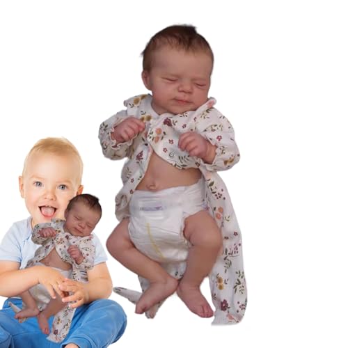 Generisch Reborn Doll, Real Life Toddler Doll, Soft Full Body Toy, 19 Inch Sleeping Simulation Baby Figure for Boys and Girls, Cute Realistic Companion for Play, Display, 18.9 Inches von Generisch