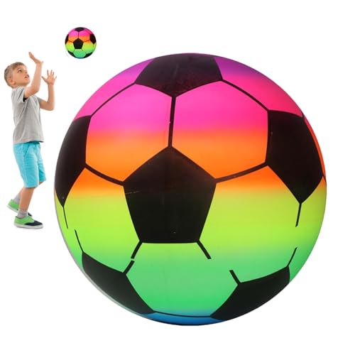 Generisch Regenbogen Fußballkugel, aufblasbares Ballspielzeug - Kinder aufblasbare Wasserspiele Strandball, Schwimmbadspielzeug, Sommer im Freien Spaß Wasserball Requisite für Kinder von Generisch