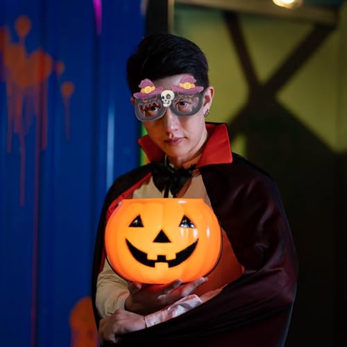 Generisch Reitend auf Besen Halloween-Brille mit Weihnachtsthema, verrückte Partybrille für saisonale Feierlichkeiten, einzigartiges Kostümzubehör Horrorstatue (D, 14X10X2CM) von Generisch