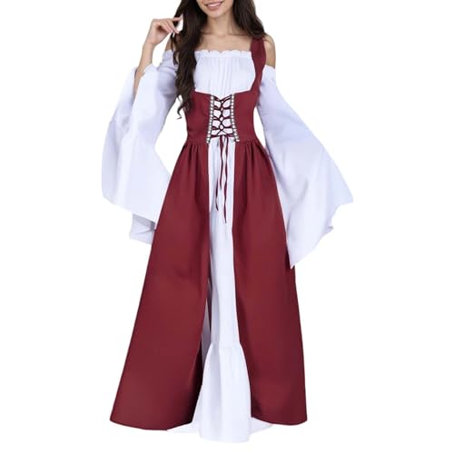 Generisch Renaissance Kleid Damen Mittelalter Kleid Mittelalter Kostüme Damen Mittelalter Bluse Damen Renaissance Kostüm von Generisch