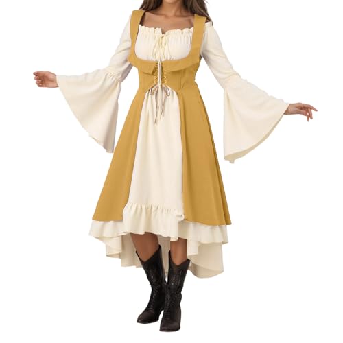 Generisch Renaissance Kleid Damen Mittelalter Kleid Mittelalter Kostüme Damen von Generisch