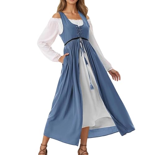 Generisch Renaissance Kleid Damen Mittelalter Kleid Mittelalter Kostüme Damen von Generisch