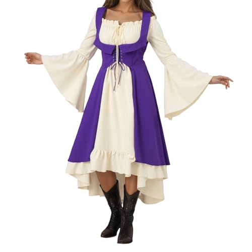 Generisch Renaissance Kleid Damen Mittelalter Kleid Mittelalter Kostüme Damen von Generisch