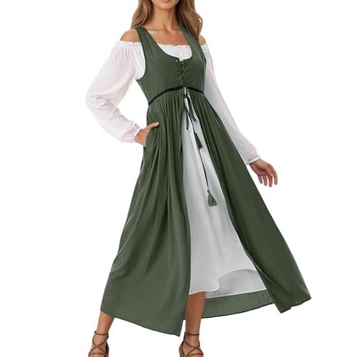 Generisch Renaissance Kleid Damen Mittelalter Kleid Mittelalter Kostüme Damen von Generisch