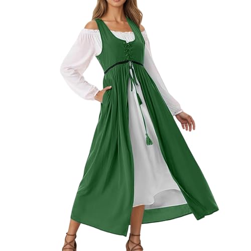 Generisch Renaissance Kleid Damen Mittelalter Kleid Mittelalter Kostüme Damen von Generisch