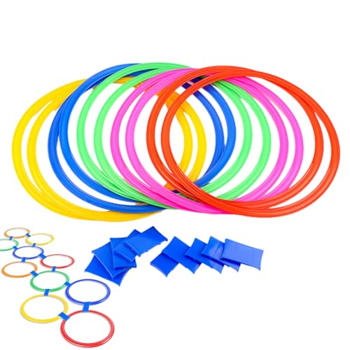 Generisch -Ringe, Ringe mit Anschlüssen-Lustiges Spielplatzspielzeug - Hindernisparcours mit Sitzsack, 15-Zoll-Quadrate mit Anschlüssen für Kinder, drinnen und draußen von Generisch