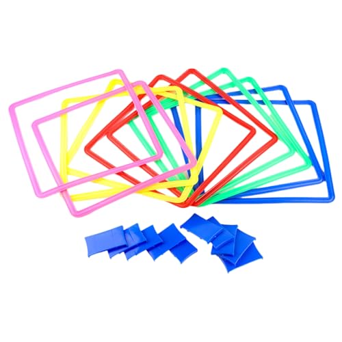 Generisch -Ringe, Ringe mit Anschlüssen-Lustiges Spielplatzspielzeug - Hindernisparcours mit Sitzsack, 15-Zoll-Quadrate mit Anschlüssen für Kinder, drinnen und draußen von Generisch