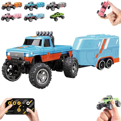 Generisch Riprush Mini Monster 1/64, Off-Road LED Alloy Racer, with LED Lights, 3-Speed Modes, 2.4GHz Racing System, for Ages 14+ Hobbyists and Collectors (Blue Orange) von Generisch