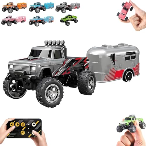 Generisch Riprush Mini Monster 1/64, Off-Road LED Alloy Racer, with LED Lights, 3-Speed Modes, 2.4GHz Racing System, for Ages 14+ Hobbyists and Collectors (Grey) von Generisch