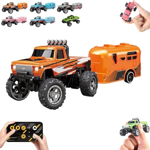Generisch Riprush Mini Monster 1/64, Off-Road LED Alloy Racer, with LED Lights, 3-Speed Modes, 2.4GHz Racing System, for Ages 14+ Hobbyists and Collectors (Orange) von Generisch