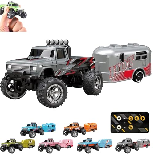 Generisch Riprush Mini Monster 1:64 Off-Road LED Alloy Racer, 3-Speed Modes, 360° Flip Rip Rush Alloy Racer with LED Lights, Unleash Adventure, Build Skills (Type A) von Generisch