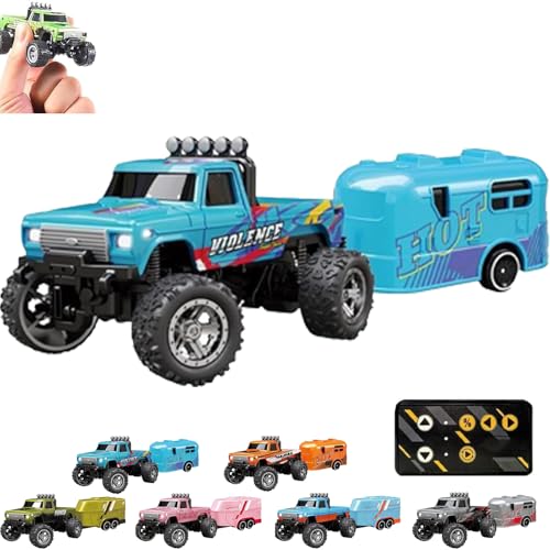 Generisch Riprush Mini Monster 1:64 Off-Road LED Alloy Racer, 3-Speed Modes, 360° Flip Rip Rush Alloy Racer with LED Lights, Unleash Adventure, Build Skills (Type F) von Generisch