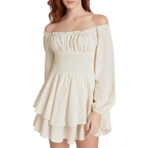 Generisch Rosa Mittelalter Kleidung Damen Jumpsuit Gothic Steampunk Langarm Off Shoulder Corsett Top Viktorianisches Renaissance Kostüm M XXL 3XL von Generisch