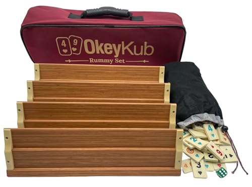 Generisch RummyKub-Reise Rummy, Romme, Okey Set, Reisespiel aus Holz (mittelgroß 36,0 x 9,0 x 7,0 cm) von Generisch