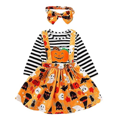Generisch Säugling Halloween Kostümset - Neugeborener Kürbis -Strampler, Bogenstirnband -Hosenträgerrock | Baby Holiday Party, Saisonalfeier Outfit für Familienreisen Event Duschfotografie Generisch Säugling Halloween Kostümset - Neugeborener Kürbis -Strampler, Bogenstirnband -Hosenträgerrock | Baby Holiday Party, Saisonalfeier Outfit für Familienreisen Event Duschfotografie von Generisch