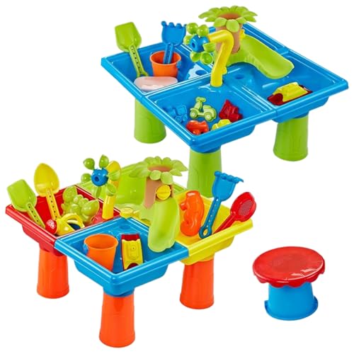 Generisch Sand and Water Table, Beach Toys Playset, Educational Sensory Activity,17.72x17.72x14.57 inches Includes Bath Game Accessories, Garden Outdoor Toy, for Indoor Generisch Sand and Water Table, Beach Toys Playset, Educational Sensory Activity,17.72x17.72x14.57 inches Includes Bath Game Accessories, Garden Outdoor Toy, for Indoor von Generisch