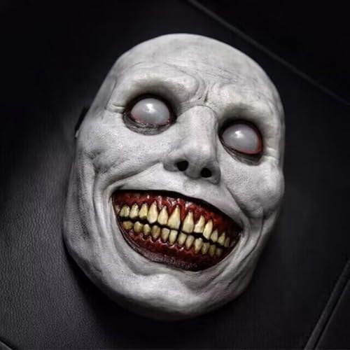 Generisch Scary Zombie Mask Set, Halloween Costume Accessory, Creepy Clown & Demon Design, Lightweight & Breathable Plastic, Haunted House Party Essential (White Exorcist) von Generisch