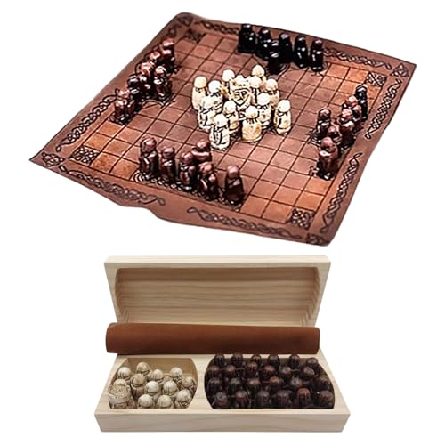 Generisch Schachbrettspiel - Schachfiguren Kunstharz Holzkiste, Unterhaltungszubehör | Kinder Erwachsene, Intelligenztraining, Reisespiele, Lerngeschenk von Generisch