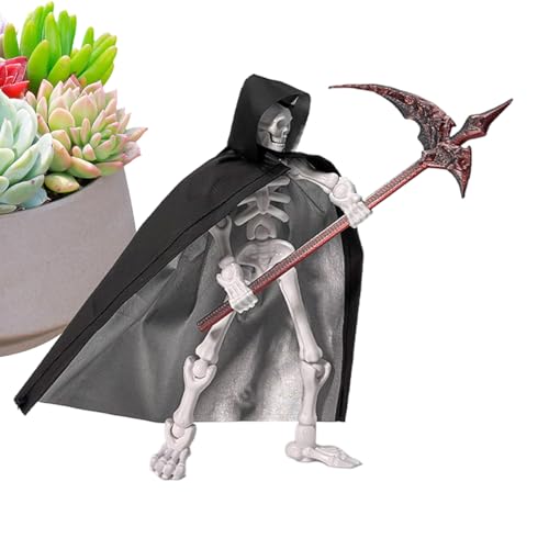 Generisch Schädel Actionfigur, Skeleton Toy Figur, Montageschädelmodellspielzeug, Poable Figur mit, Umhang, Kampfwerkzeugmontagemodell für Mädchen Generisch Schädel Actionfigur, Skeleton Toy Figur, Montageschädelmodellspielzeug, Poable Figur mit, Umhang, Kampfwerkzeugmontagemodell für Mädchen von Generisch
