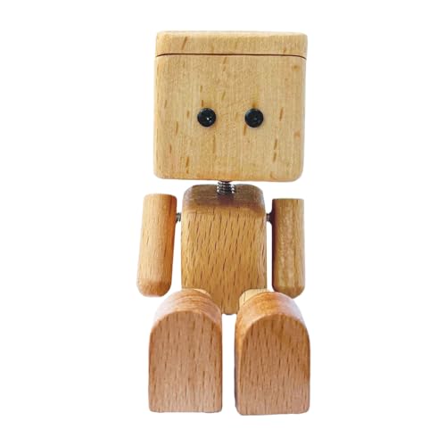 Generisch Schüttelkampfmann Figur, niedliche zitternde Füße Puppe, 2,36x1,46 Zoll, lustiges Holz -Desktop - und Autozubehör für Frauen Vater Vater Ehemann Mutter Freund, Compact von Generisch