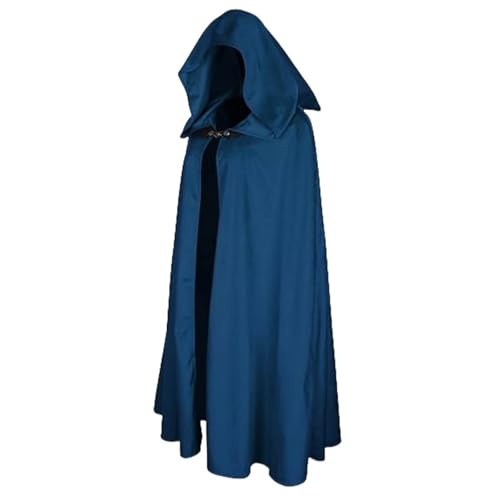 Generisch Schwarzer Rot Umhang, Mittelalter Umhang Kapuzenumhang, Vampirumhang mit Kapuze Erwachsene, Unisex Vampire Mantel Hooded Robe für Halloween Weihnachtsfeier Karneval Party Kostüm von Generisch
