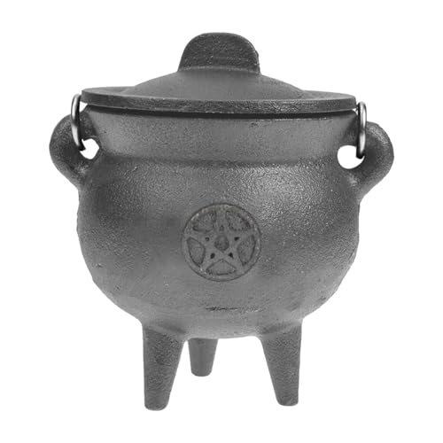 Generisch Schwarzes Kessel - Gusseisenkessel Mit Deckel Und Griff, Hexen -Topf -Ritualprops, Schwarzer Süßigkeiten -Eimer -Süßigkeitenkessel, Küchenzubehör Zur Dekoration - Pentagramm Generisch Schwarzes Kessel - Gusseisenkessel Mit Deckel Und Griff, Hexen -Topf -Ritualprops, Schwarzer Süßigkeiten -Eimer -Süßigkeitenkessel, Küchenzubehör Zur Dekoration - Pentagramm von Generisch