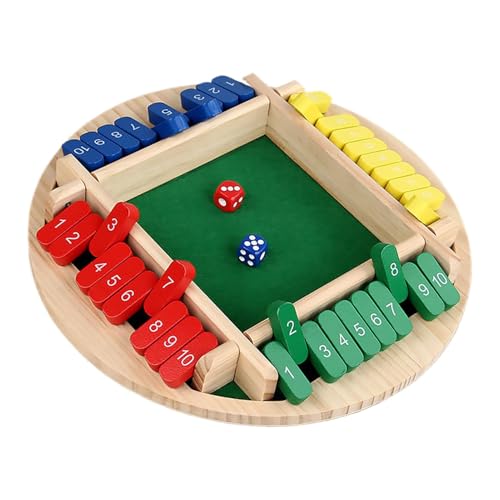Generisch Shut The Box, Close The Box Spiel,Das Beliebte Würfelspiel Aus Für 1 Bis 4 Spieler Ab 8 Jahren, Hochwertig Spiele, Bunt Tabletop Taktikspiel Mit 2 Würfel von Generisch