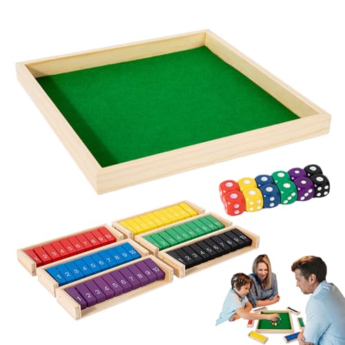 Generisch Shut The Box Game, Wooden Dice Board Game, Interactive Tabletop Activity Set, Classic Math Skill Builder for Family Nights Camping Team Fun, 11.81x11.81x1.02 Inches Generisch Shut The Box Game, Wooden Dice Board Game, Interactive Tabletop Activity Set, Classic Math Skill Builder for Family Nights Camping Team Fun, 11.81x11.81x1.02 Inches von Generisch