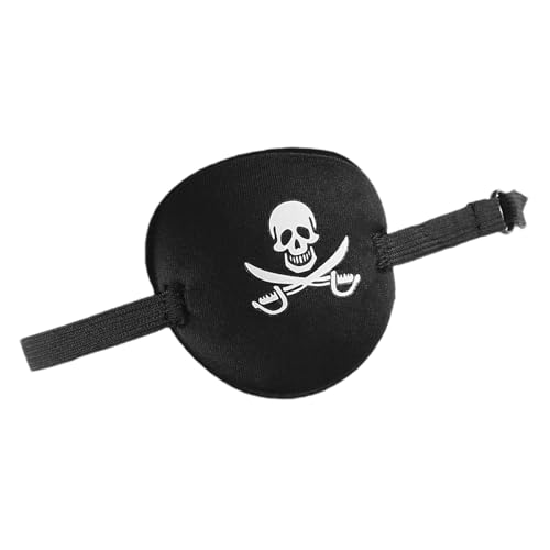 Generisch Skelett-Augenklappe, Piraten-Augenklappe - Piraten-Black-Out-Augenbinde - Weiche tragbare Augenklappe, Skelett-Augenbinde für Weihnachten, Rollenspiele, Halloween, Cosplay von Generisch