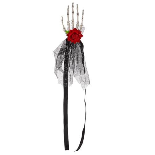 Generisch Skeletthaarklammern - Gothic Stirnband mit Rosenblume | Halloween -Haarklammern, Handknochenstirnband, Skeletthände Bone Claw Punk Kopfschmuck, Haarnadeln, Kopfstück für Mädchen Generisch Skeletthaarklammern - Gothic Stirnband mit Rosenblume | Halloween -Haarklammern, Handknochenstirnband, Skeletthände Bone Claw Punk Kopfschmuck, Haarnadeln, Kopfstück für Mädchen von Generisch