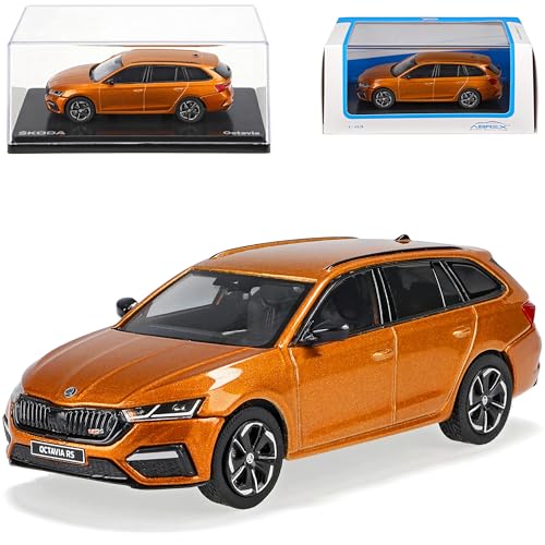 Generisch Skoda*Octavia IV RS Kombi Orange Metallic Modell Ab 2019 1/43 Abrex Modell Auto von Generisch
