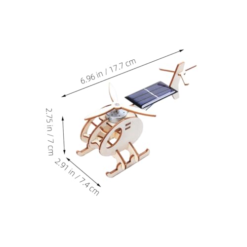 Generisch Solarhubschrauberspielzeug Lernspielzeug für Mini-Flugzeuge Flugzeugmodell zusammenbauen Holzbearbeitungssets für Flugzeugspielzeug im Freien Holzrätsel Holz- von Generisch