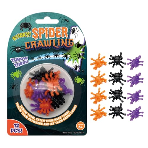 Generisch Spider Streichspielzeug | Haft Wall Climb Toys - 12PCS Funny Toy Party Gefälligkeiten, Halloween Streichmaterial zum Entspannen, Unterhaltung, Spielen, Spielen Generisch Spider Streichspielzeug | Haft Wall Climb Toys - 12PCS Funny Toy Party Gefälligkeiten, Halloween Streichmaterial zum Entspannen, Unterhaltung, Spielen, Spielen von Generisch