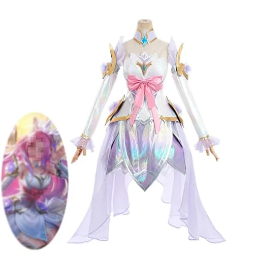 Generisch Spiel LOL Crystal-Rose Seraphine Skin Cosplay Kostüm Outfit Halloween Anzug,2XL,Multi-colored von Generisch