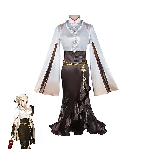 Generisch Spiel Ningguang Cosplay Kostüm Frauen Kleid Uniform Set Für Halloween Outfit,Set-M von Generisch