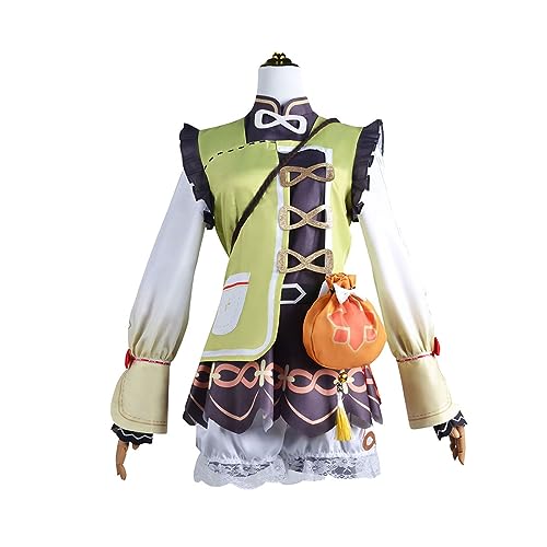 Generisch Spiel Yaoyao Cosplay Kostüm Frauen Nette Kleid Uniform Halloween Outfit Volles Set,S-Green von Generisch