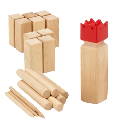 Generisch -Spiele für Erwachsene Hinterhof Spielset Astfreies Hartholz-Familien-Hinterhof-Riesenrasen -Schachspiel-Set Outdoor-Wurfspiel von Generisch