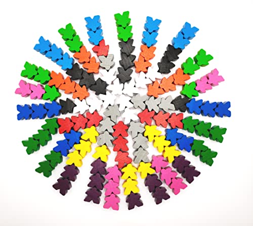 Spielfiguren Menschen 120 Stück & 12 Farben I Brettspielfiguren Holz-Figur Spielfiguren-Holz Brettspielfiguren-Holz Holzbrettspiel Brettspiel-Set Spielefiguren-Set von Generisch