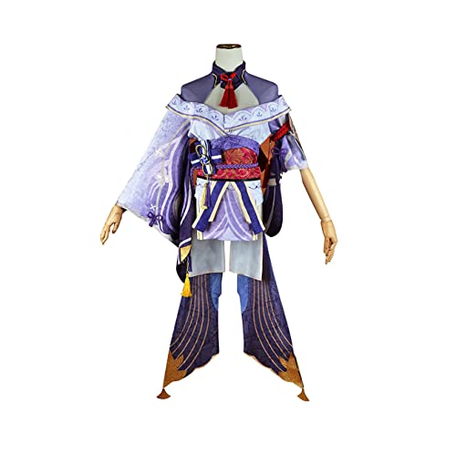Generisch Spielfiguren Raiden Shogun Cosplay Kostüm Uniform Kleid Komplettset,Set-3XL von Generisch