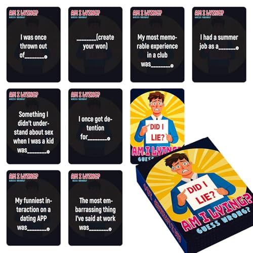 Generisch Spielkarte - Erraten Sie das Brettspiel für Partys | Hochwertiges Papier mit schwarzem Design, 50 Karten für soziale Deckkarten, Team-Breaker für Familie, Freunde oder Versammlungen von Generisch