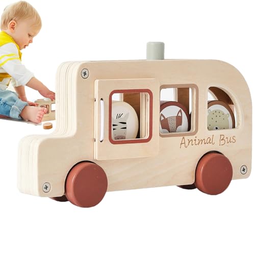 Generisch Spielzeugbus - Holzspielzeug Auto | Tragbares Lernspielzeug Für Kreatives Spielen Schule Kinder Mädchen Unterhaltung Zuhause von Generisch
