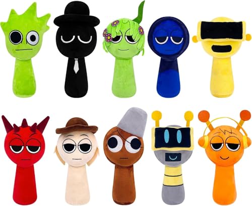 Generisch Sprunki Incredibox Kuscheltier Plüschspielzeug Stofftiere Mit 55 Aufkleber, Sp-runki Plüschtier, Kuschelig, Robust & Umweltfreundlich for Halloween, Christmas (Stil 1 (mit 55 Aufkleber)) von Generisch