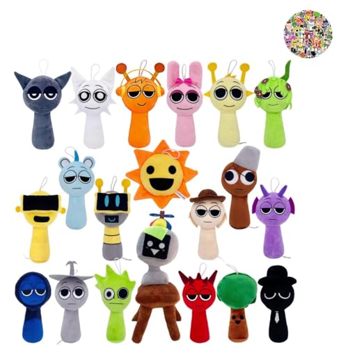 Generisch Sprunki Incredibox Kuscheltier Plüschspielzeug Stofftiere Mit 55 Aufkleber, Sp-runki Plüschtier, Kuschelig, Robust & Umweltfreundlich for Halloween, Christmas (Stil 5 (mit 55 Aufkleber)) von Generisch